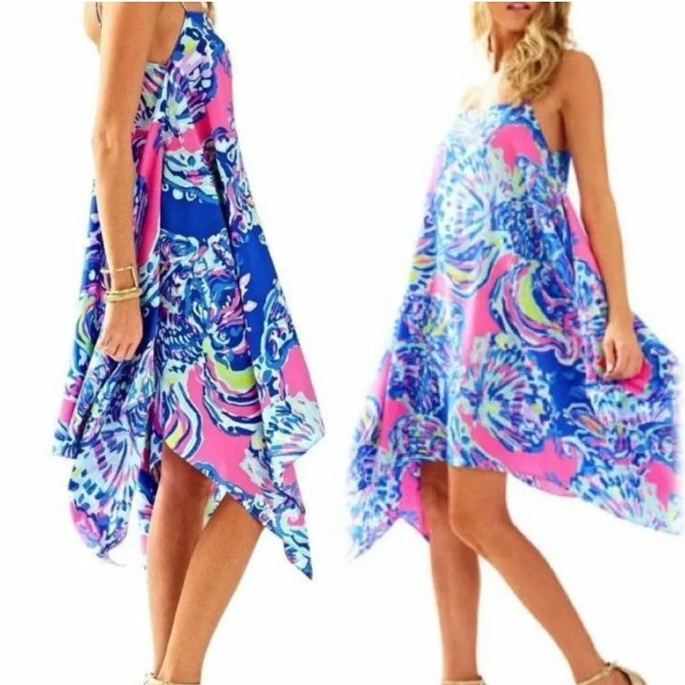 Lilly Pulitzer Silk Kimi Dress. Coastal Retreat. Size XXS - Picture 2 of 7